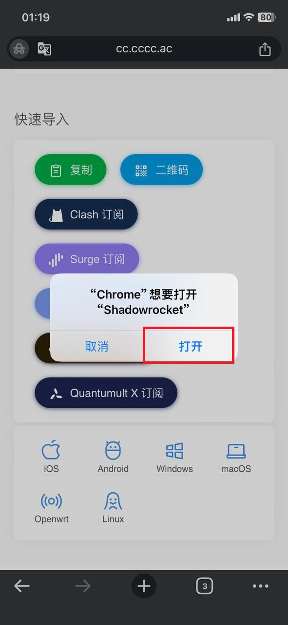 Shadowrocket 中选择订阅类型