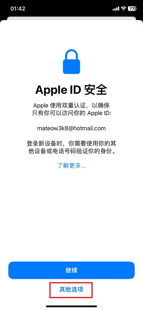 App Store 登录 Apple ID 第二步
